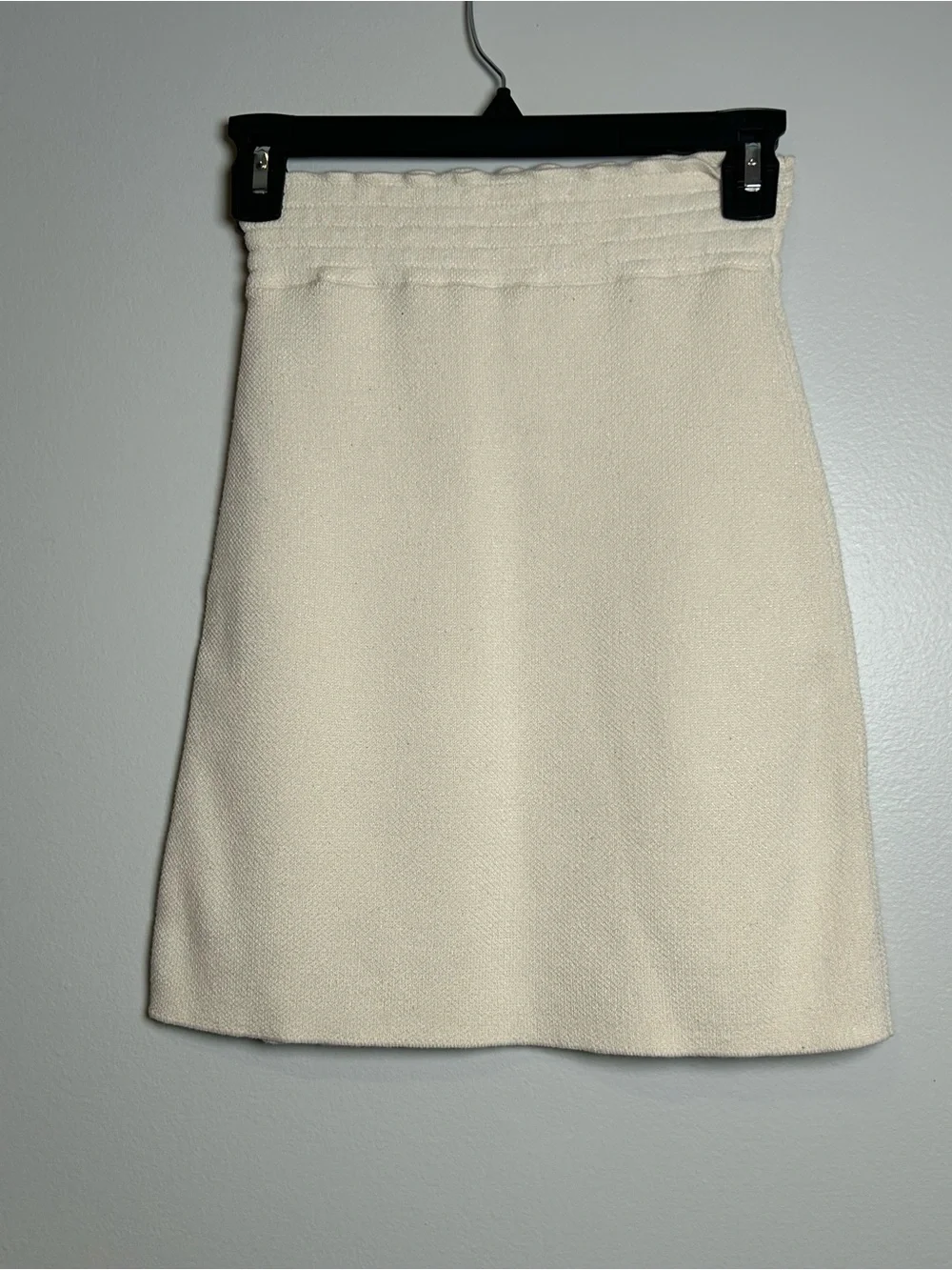 Free people ivory knit Mini Skirt XS pull on cotton blend sweater skirt